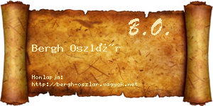 Bergh Oszlár névjegykártya